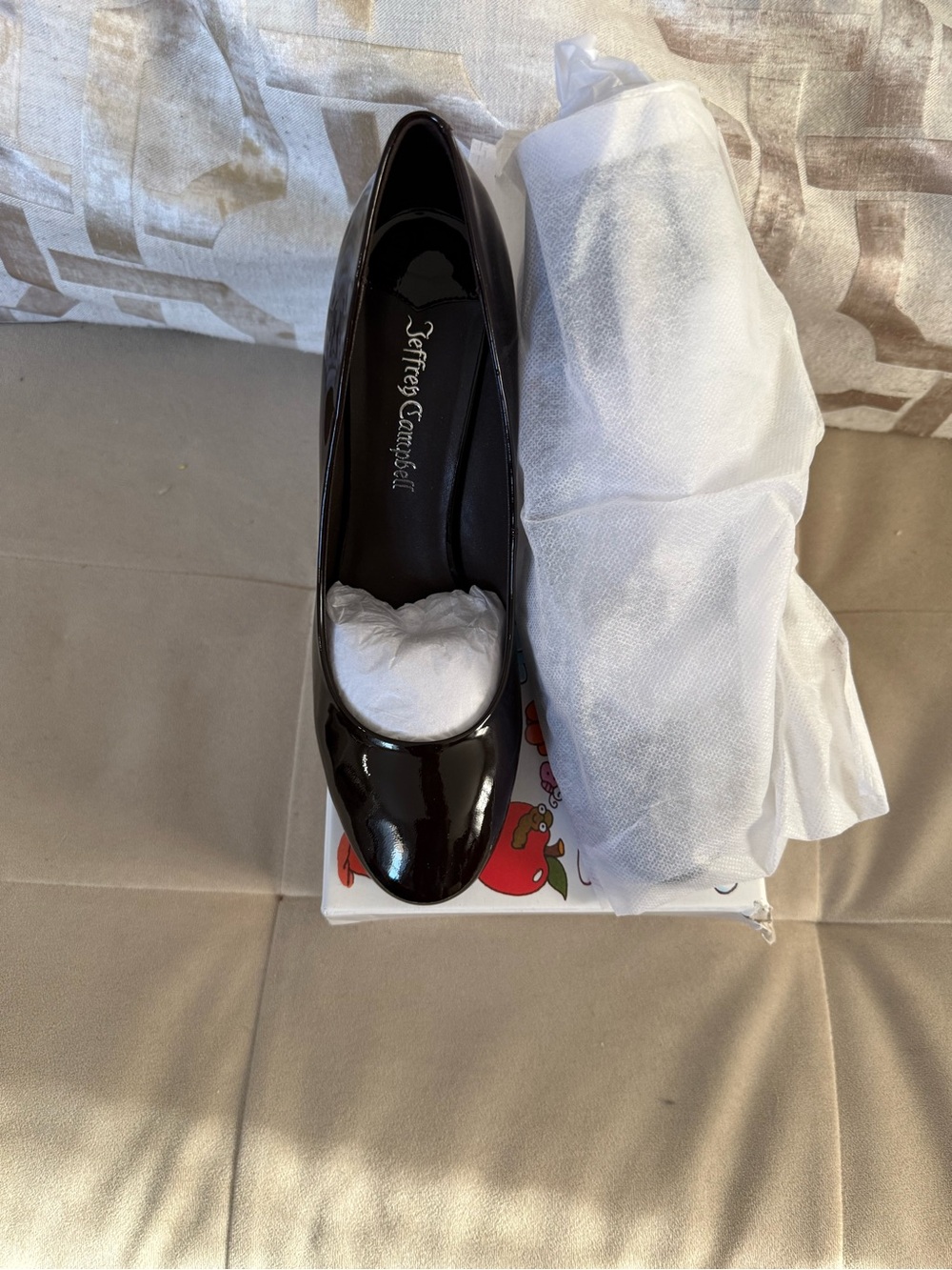 Jeffrey Campbell Black Patent Round Toe Pump